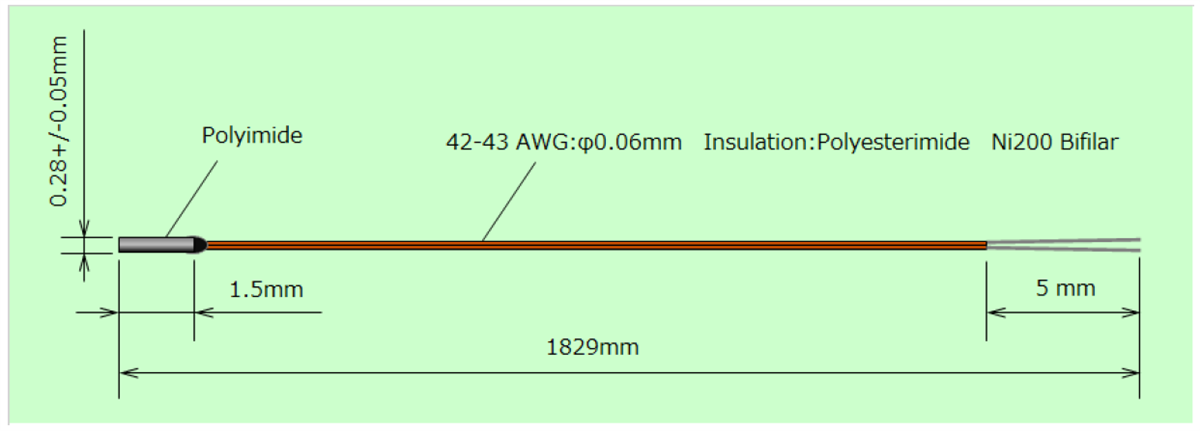 Mechanical Drawing - Semitec USA 223Fμ Thermistor Assembly